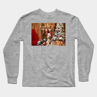 Goldendoodle/Labradoodle Christmas Scene Long Sleeve T-Shirt